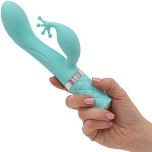 Pillow Talk Kinky Silicone Waterproof Rechargeable Dual Stimulation Vibrator - Teal