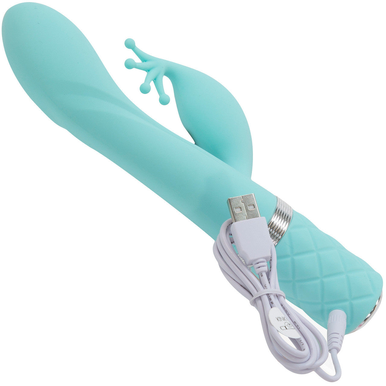 Pillow Talk Kinky Silicone Waterproof Rechargeable Dual Stimulation Vibrator - Teal