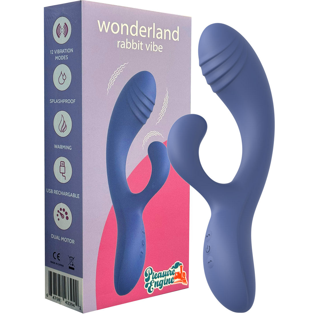 The Wonderland Rabbit Silicone Dual Stimulation Rumbly Vibrator