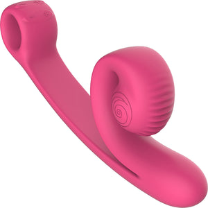 Snail Vibe Curve Silicone Rechargeable Waterproof Dual Stimulation Vibrator - Pink