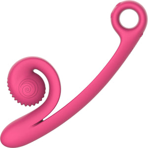 Snail Vibe Curve Silicone Rechargeable Waterproof Dual Stimulation Vibrator - Pink