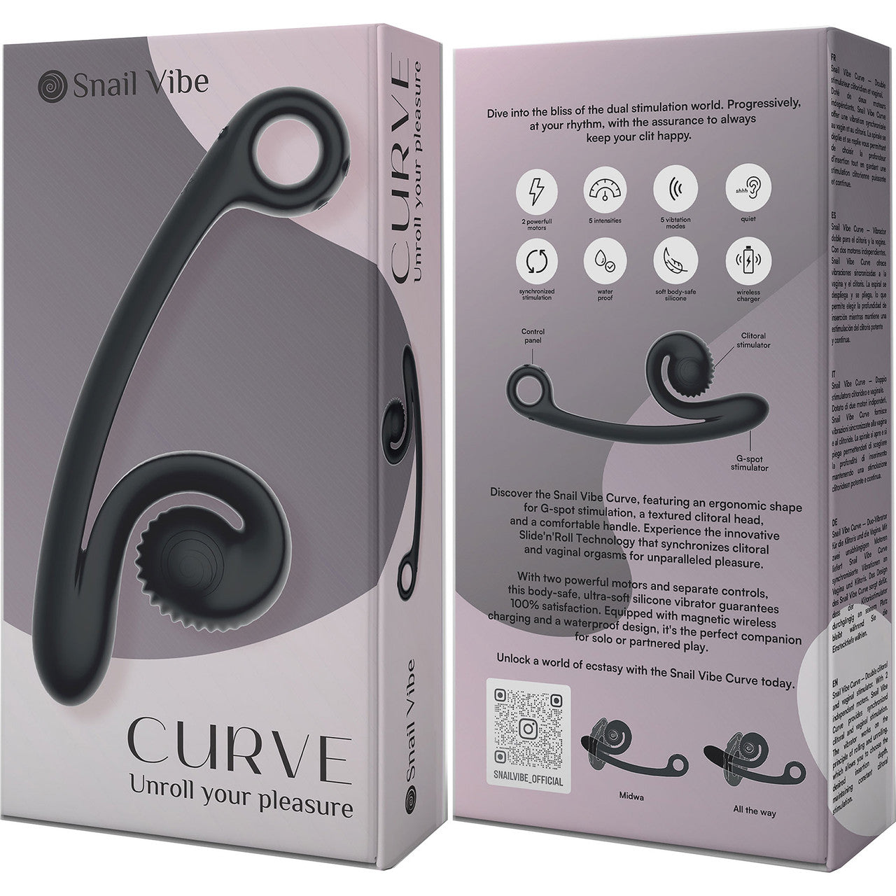 Snail Vibe Curve Vibrator - Black Snail Vibe Curve Vibrator - Black