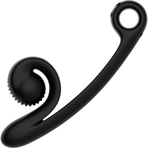 Snail Vibe Curve Silicone Rechargeable Waterproof Dual Stimulation Vibrator - Black