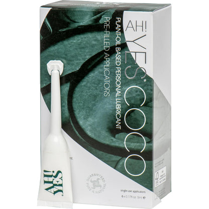 AH! YES COCO Plant Oil Based Personal Lubricant 6 - .17 oz Single Use Applicators