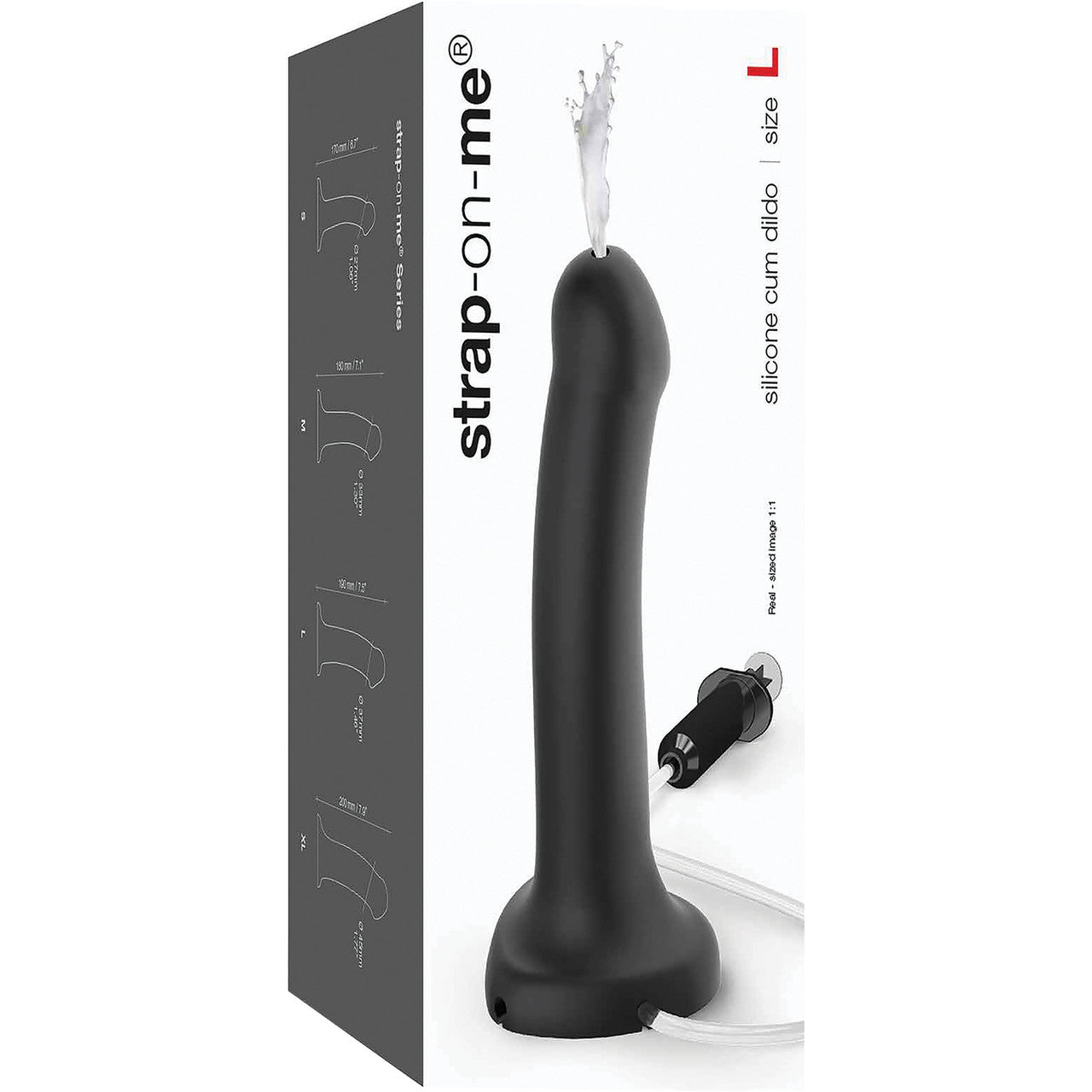 Strap-on-Me Squirting Harness Compatible Silicone Dildo - Large, Black