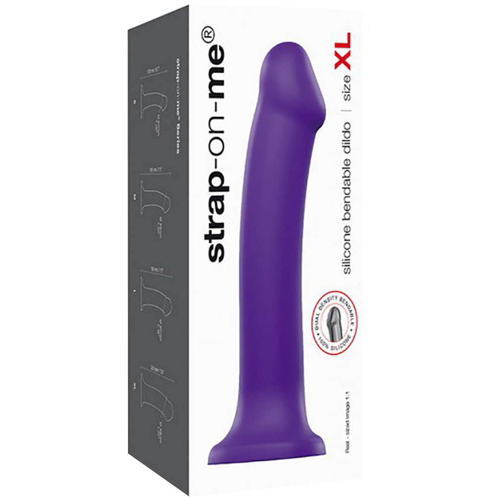 Strap-on-Me Bendable Dual Density Silicone Dildo - XL Purple