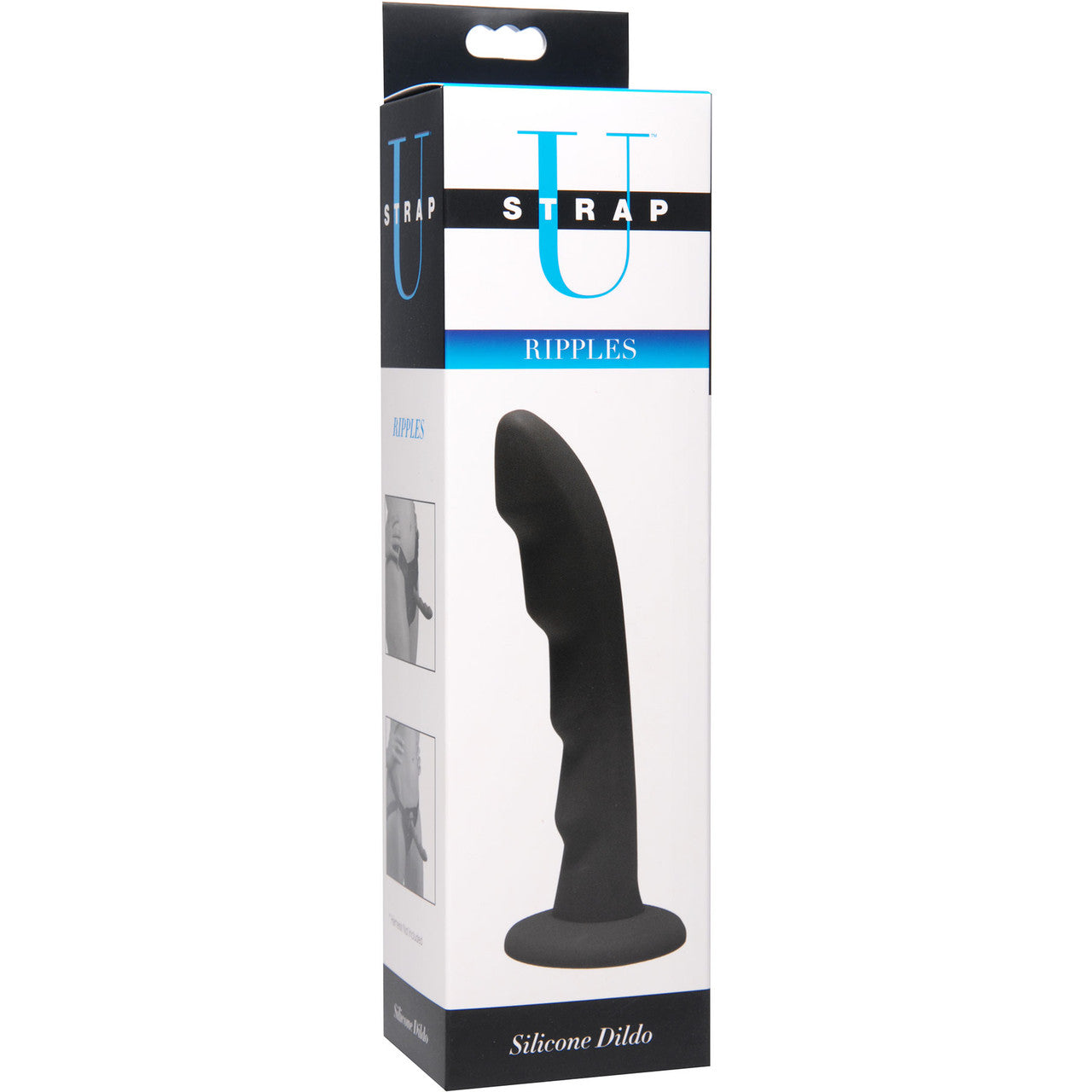 Strap U Ripples 6.75" Silicone G-Spot Dildo - Black