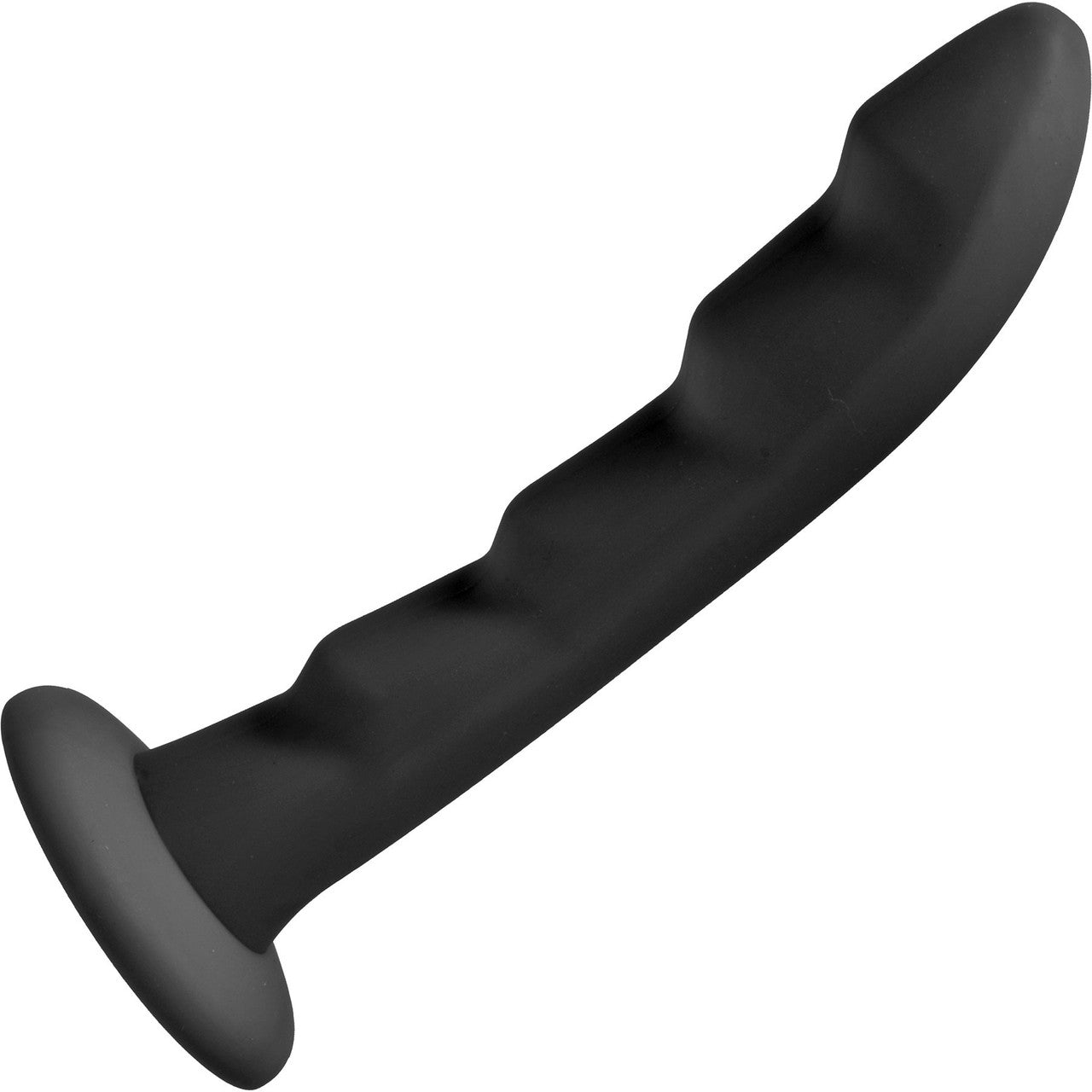 Strap U Ripples 6.75" Silicone G-Spot Dildo - Black