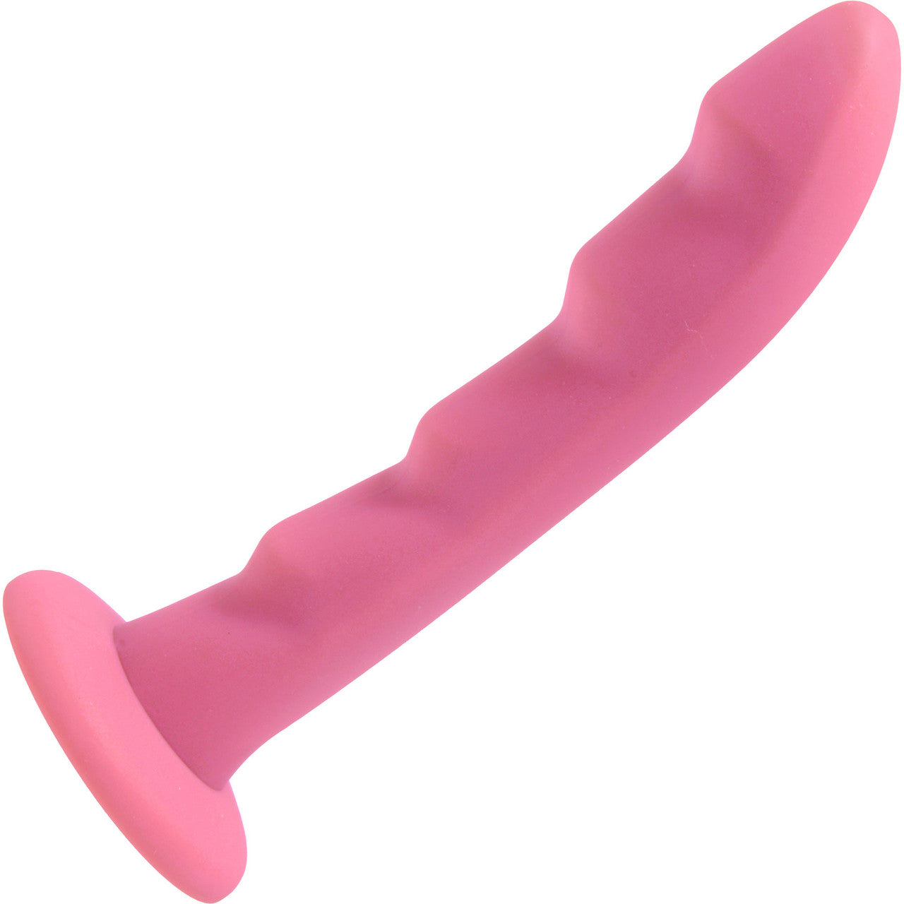 Strap U Ripples 6.75" Silicone G-Spot Dildo - Pink