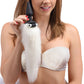 Tailz Foxxxy Fanny Vibrating Silicone Anal Plug With White Faux Fur Tail