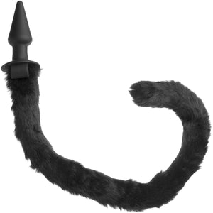 Tailz Bad Kitty Black Silicone Anal Plug With Bendable Black Cat Tail