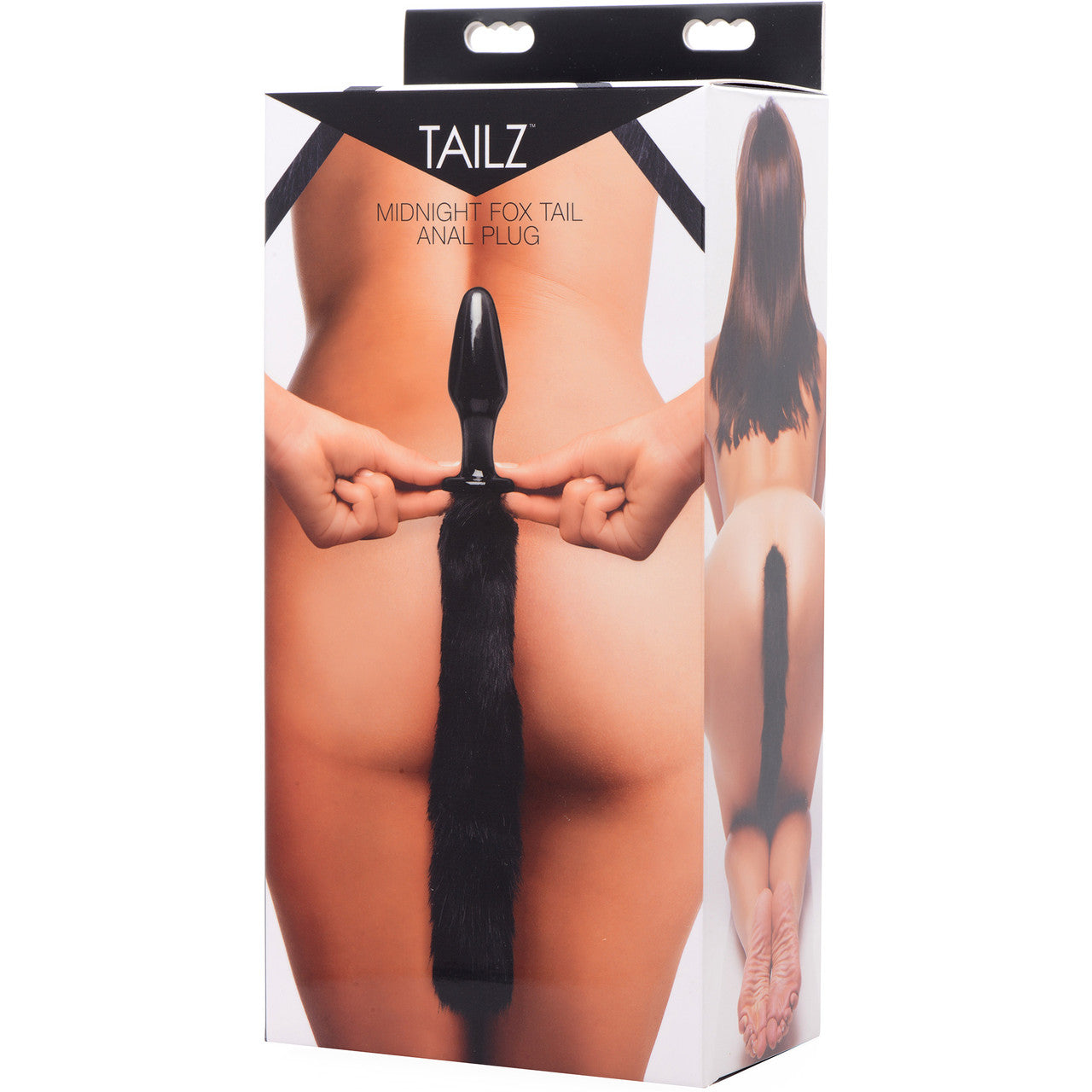 Tailz Midnight Fox Black Glass Anal Plug With Faux Fox Tail