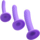 Strap U Tri-Play Silicone Suction Cup Dildo 3-Piece Set - Purple