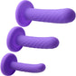 Strap U Tri-Play Silicone Suction Cup Dildo 3-Piece Set - Purple