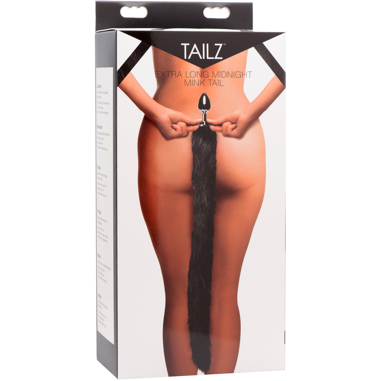 Tailz Aluminum Anal Plug With Extra Long Black Faux Mink Tail