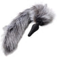 Tailz Black Silicone Anal Plug With Grey Wolf Faux Fur Tail & Matching Ears