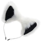 Tailz Black Silicone Anal Plug With White Fox Faux Fur Tail & Matching Ears