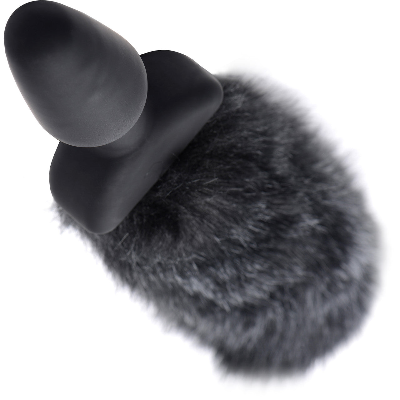 Tailz Waggerz Vibrating & Wagging Silicone Anal Plug With Black & White Faux Fur Tail & Remote