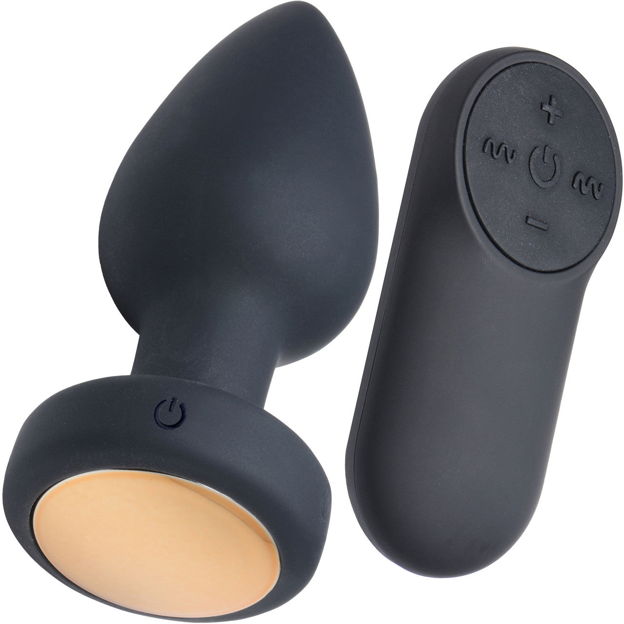 Booty Sparks Silicone 7 Mode Vibrating Butt Plug With LED Light Up Base & Remote - Medium