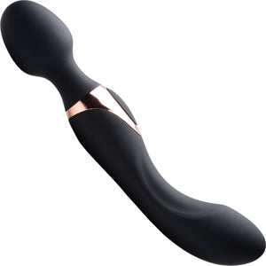 Dual Duchess Silicone Vibrating Double Sided Wand Massager By Wand Essentials - Black