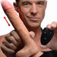 Strap U Real Thrust Silicone Thrusting & Vibrating Rechargeable Dildo With Remote - Vanilla