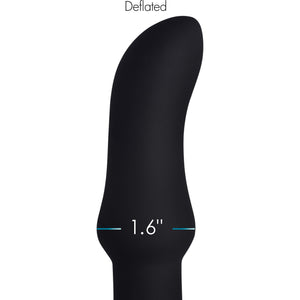 Swell Inflatable Rechargeable Silicone Vibrating Curved Anal Plug With Remote - Black