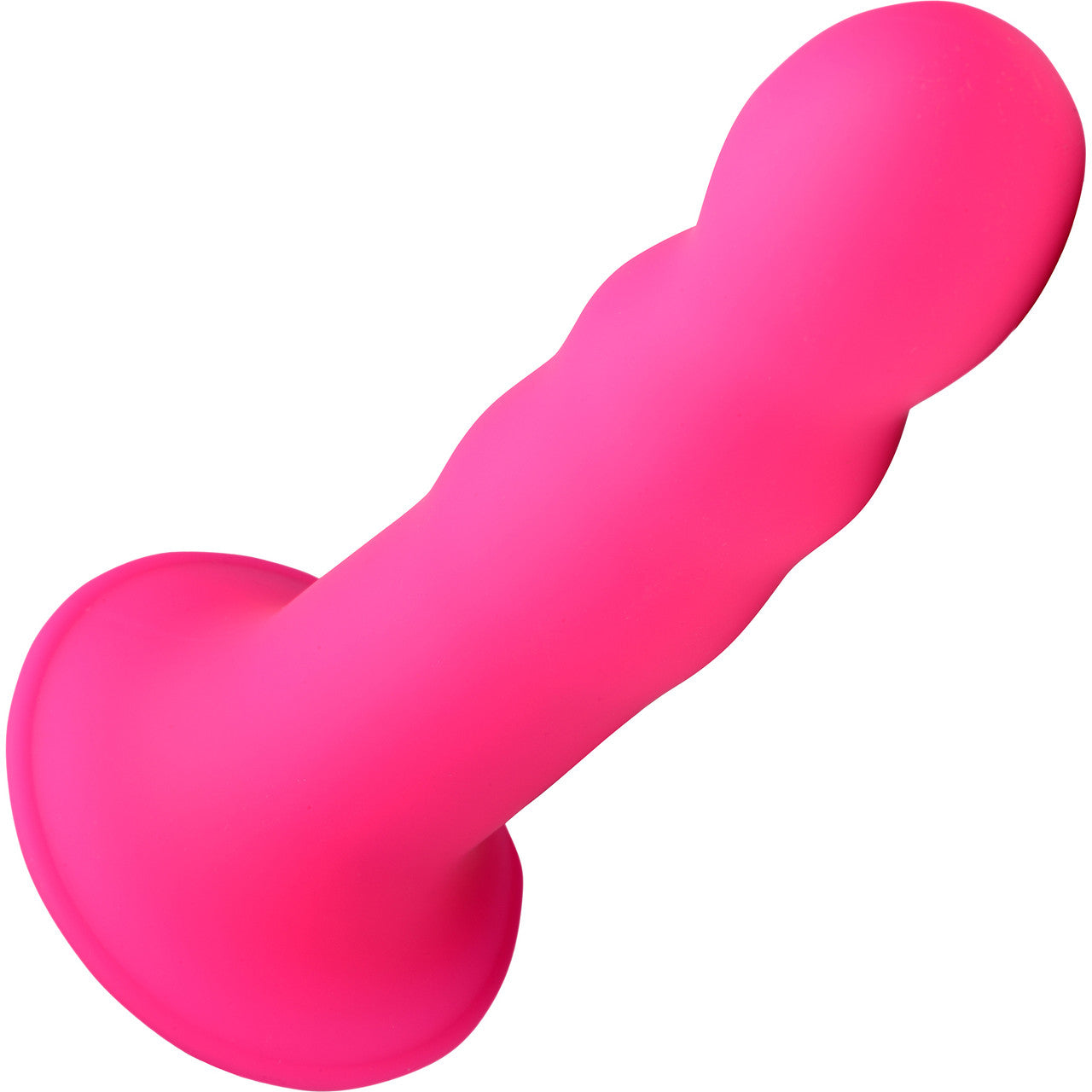 Squeeze-It Squeezable Wavy Suction Cup Dildo - Pink