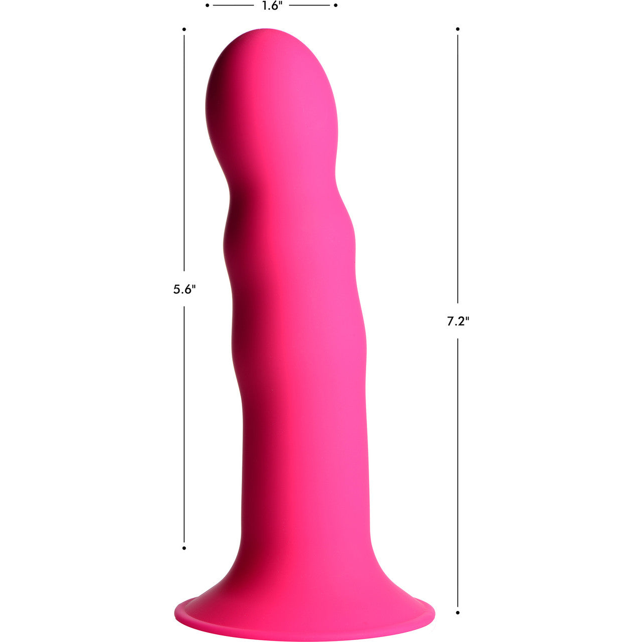 Squeeze-It Squeezable Wavy Suction Cup Dildo - Pink