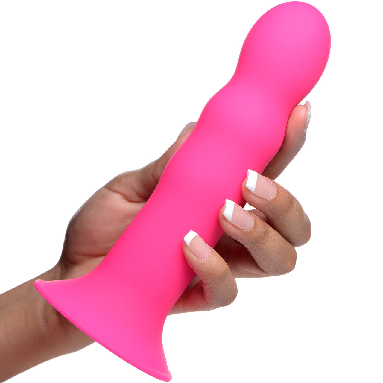 Squeeze-It Squeezable Wavy Suction Cup Dildo - Pink