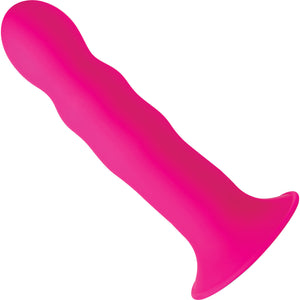 Squeeze-It Squeezable Wavy Suction Cup Dildo - Pink