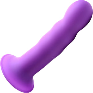 Squeeze-It Squeezable Wavy Suction Cup Dildo - Purple