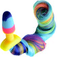 Tailz Rainbow Silicone Anal Plug With Unicorn Faux Fur Tail