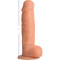 Strap U Power Pecker 7" Silicone Suction Cup Dildo With Balls - Vanilla