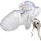 Master Series Clear Captor Chastity Cage With Keys - Large, Clear