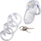 Master Series Clear Captor Chastity Cage With Keys - Large, Clear