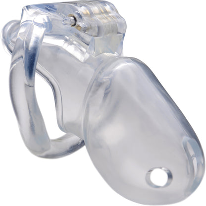 Master Series Clear Captor Chastity Cage With Keys - Large, Clear