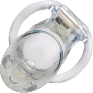 Master Series Clear Captor Chastity Cage With Keys - Small, Clear