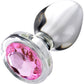 Booty Sparks Pink Gem Glass Anal Plug - Large