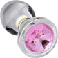 Booty Sparks Pink Gem Glass Anal Plug - Medium