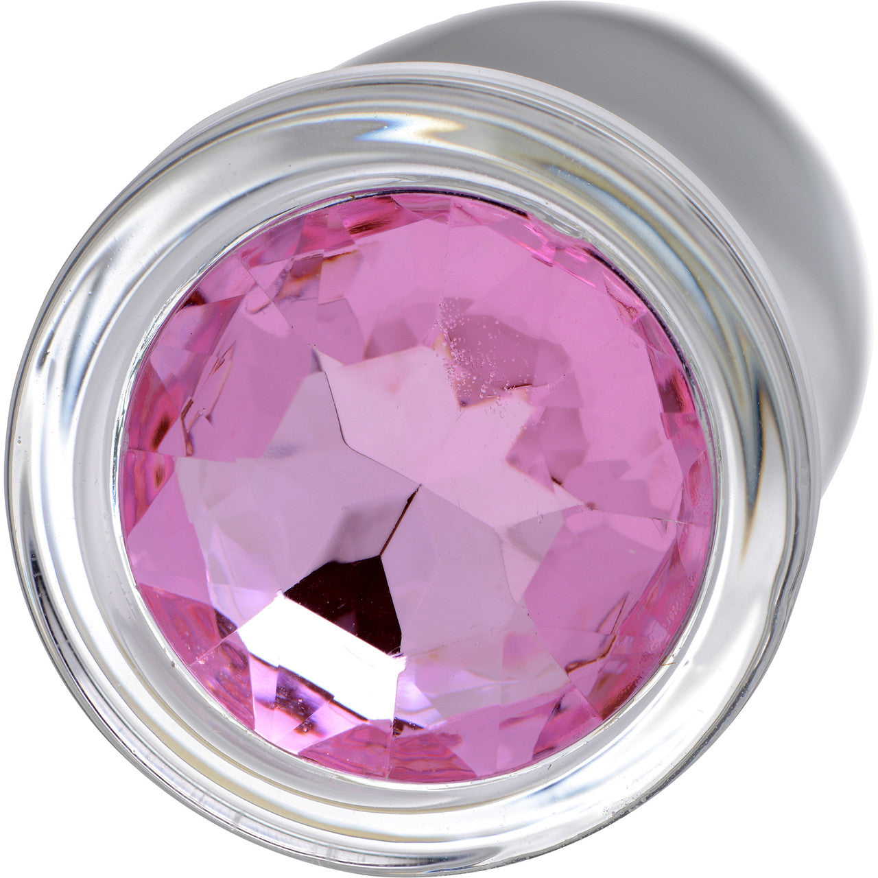 Booty Sparks Pink Gem Glass Anal Plug - Medium