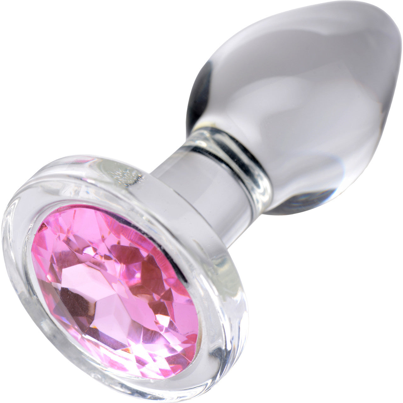 Booty Sparks Pink Gem Glass Anal Plug - Small