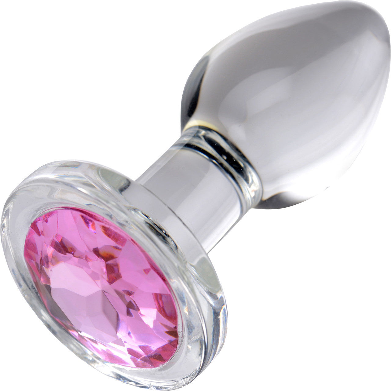 Booty Sparks Pink Gem Glass Anal Plug - Small