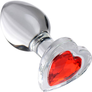 Booty Sparks Heart Gem Glass Anal Plug - Medium