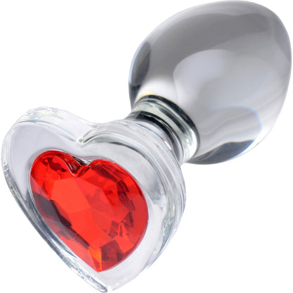 Booty Sparks Heart Gem Glass Anal Plug - Medium