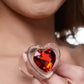 Booty Sparks Heart Gem Glass Anal Plug - Medium