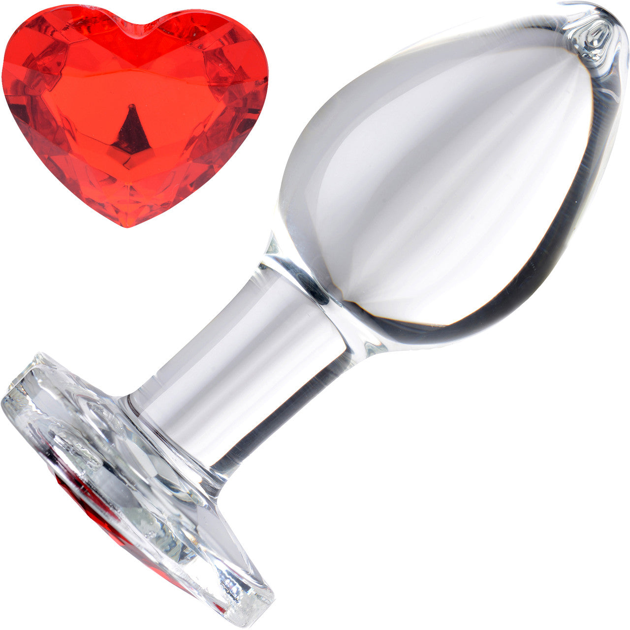 Booty Sparks Heart Gem Glass Anal Plug - Medium