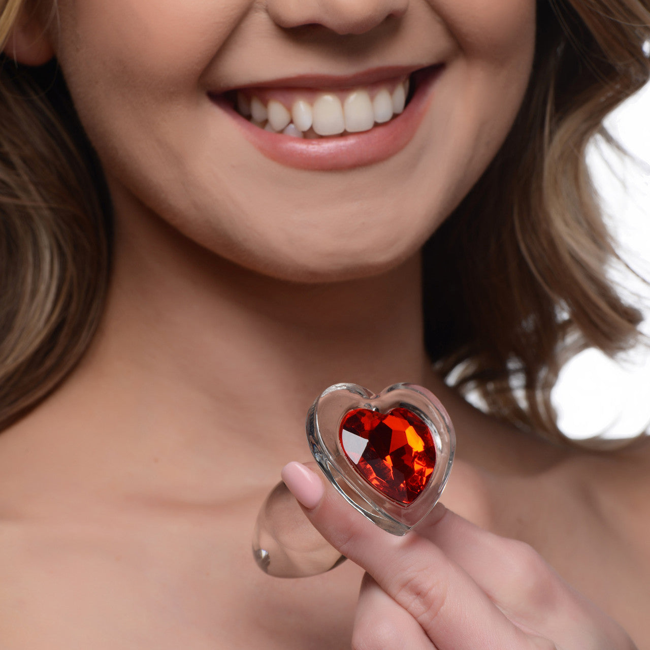 Booty Sparks Heart Gem Glass Anal Plug - Small