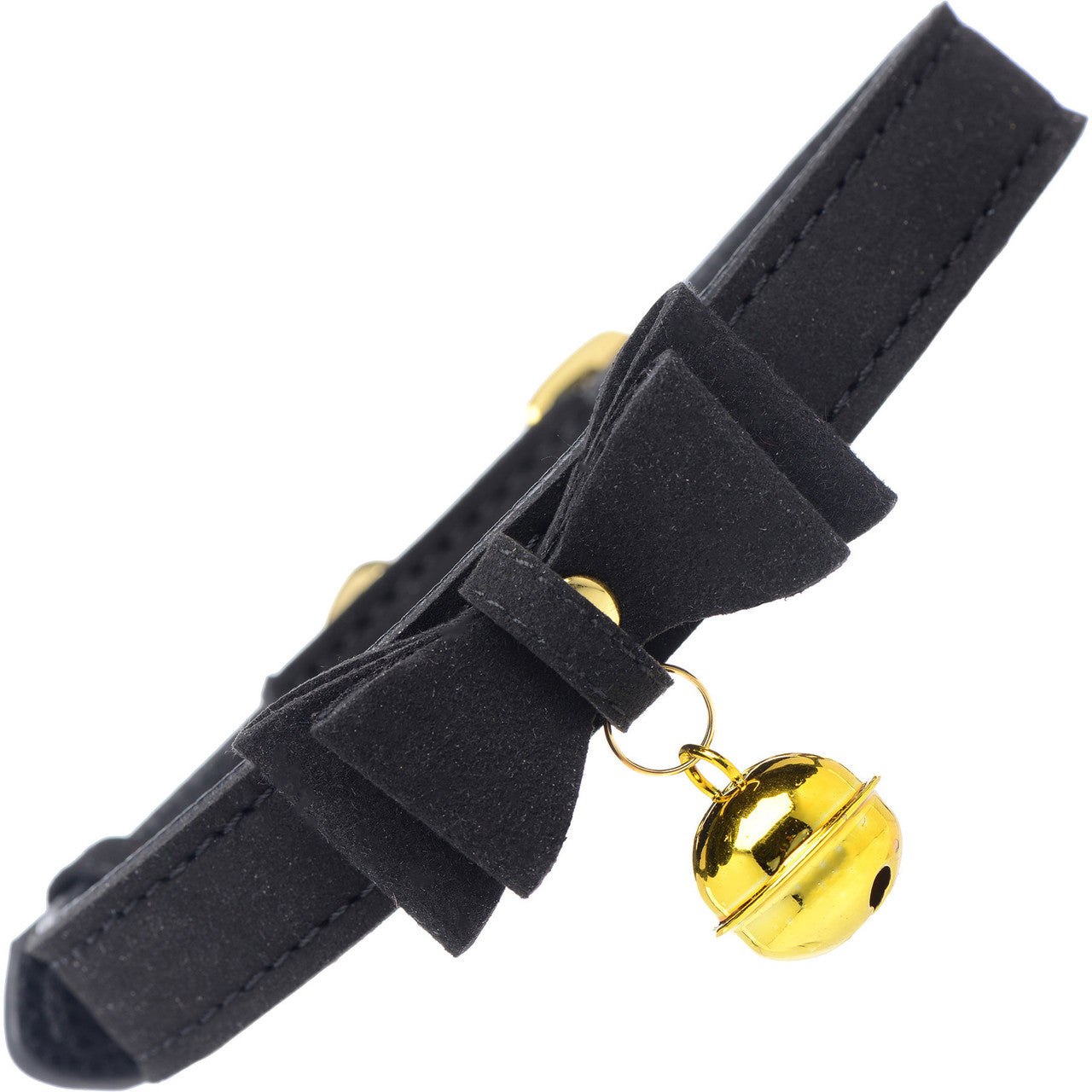 Master Series Golden Kitty Cat Bell Collar - Black & Gold