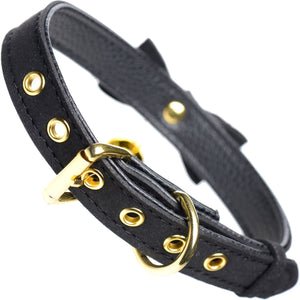 Master Series Golden Kitty Cat Bell Collar - Black & Gold