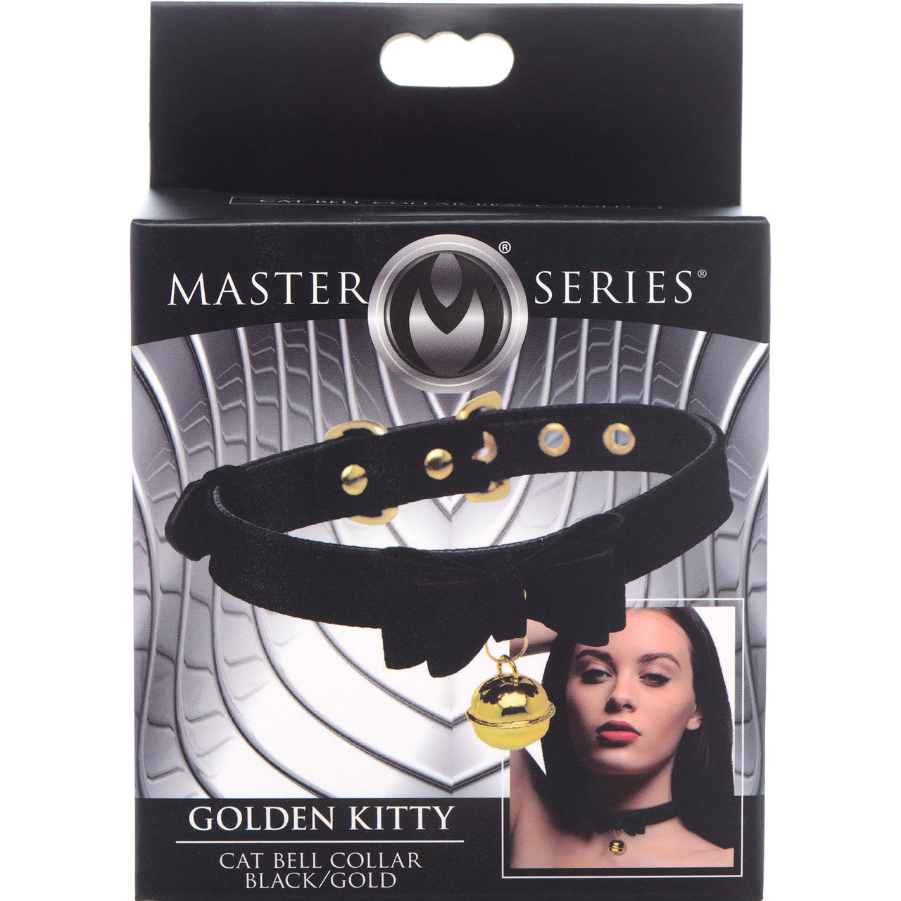 Master Series Golden Kitty Cat Bell Collar - Black & Gold